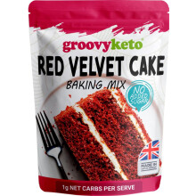 Groovy Keto Red Velvet Cake/Cupcake Mix | Low Carb | Keto Friendly | Sugar Free | Only 1g Net Carbs Per slice | Keto Baking Mix, Diabetic Friendly -