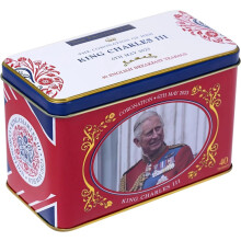 New English Teas The Coronation of HRH King Charles III Tea Tin with 40 English Breakfast Teabags