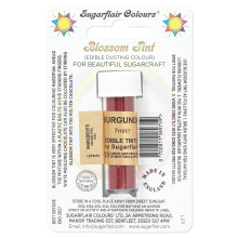 Sugarflair Blossom Tint Burgundy Food Colouring and Dusting Powder, Matt Finish, Brush On or Mix with Rejuvenator Spirit to Create a One of A Kind