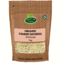 Organic Coarse Oatmeal (Pinhead) 1kg by Hatton Hill Organic | Perfect for Breakfast and Baking