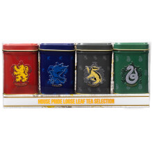 New English Teas Harry Potter Mini Tea Tins with Loose English Teas - House Crests, Gryffindor, Slytherin, Hufflepuff & Ravenclaw