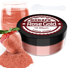 Rose Gold Edible Glitter - 100% Edible Glitter for Drinks, Cake Decorations, Chocolates, Muffins, Cocktail, Candy, Cream, etc. Rose Gold Food
