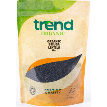 Trend Organic Beluga Lentils, 1kg - Nutrient-Rich and Firm Textured Black Lentils, Ideal for Salads, Soups, and Main Courses, Certified Organic,