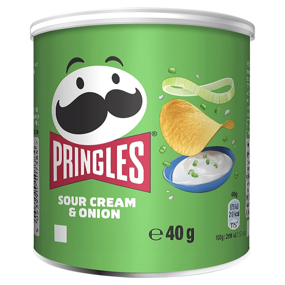 Pringles Sour & Onion Crisp Cans, 12X40g Cream
