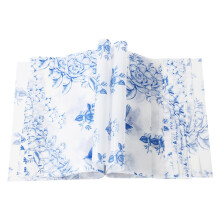 200pcs Floral Food Wax Paper, 8.27x9.84in Greaseproof Chinoiserie Flowers and Birds Food Wrapping Paper Sheets Basket Liners for Outdoor Picnic Party