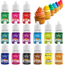 Food Colouring Gel - 15 Colours Food Colouring, High Concentration Food Dye Perfect for Fondant Icing, Cake Decorating, Macaron, Food Craft - Easy to