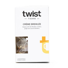 Twist Teas - Cr?me Brewl?e ? 15 Plastic-Free Rooibos Teabags | Dessert-Inspired Infusion with Coconut, Turmeric & Ginger | Naturally Caffeine-Free,