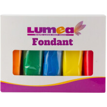 Dekozauber24 Fondant Icing Multipack, 5 Colours, 100g (3.5oz) rolling fondant per colour, for decorating cakes and cupcakes in Orange, Dark Green,