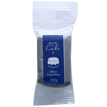 House of Cake Metallic Silver Edible Sugar Paste, Fondant Icing for Modelling, Marbling, Lettering, & Creating Shapes, Add a Shiny Smooth Finish to