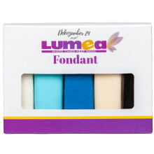 Dekozauber24 Fondant icing multipack, 5 colours, 100g (3.5oz) rolled fondant per colour, for cakes, cupcakes and figurines in white, black, cream,