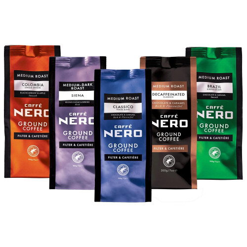 Caff? Nero Discovery Gift Box Selection Pack Ground Coffee 1KG (5 x 200g)