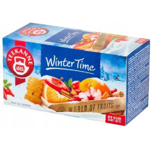 Teekanne Winter Time Flavored All Natural Fruit Tea with Rosehip, Hibiscus, Orange Peel, Cinnamon and Almond Biscuit 20 Teabags