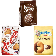 Italian Biscuits PAN DI Stelle + ABBRACCI + GOCCIOLE AL Cioccolato