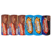 Mixed Assortment of McVitie's Milk Chocolate Digestives, Dark Chocolate Digestives and Milk Chocolate Hobnobs