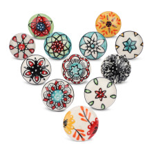Ajuny Set of 12 Ceramic Knobs Multicolor Kitchen Cabinet and Drawer pulls for Cupboard Furniture Bathroom Dresser Hand Painted Decorative Handles Glos