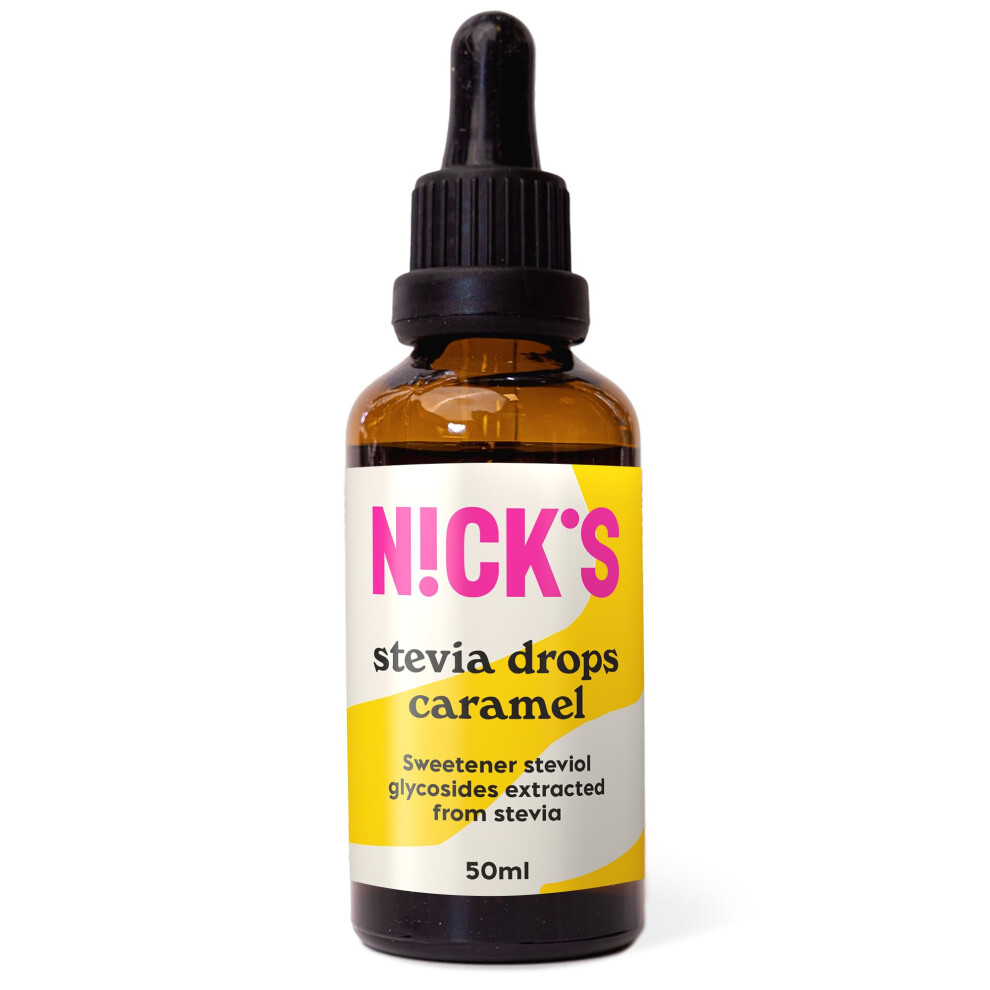 N!Ck's Nicks Caramel Stevia Drops (50Ml) Sugar Free Zero Calorie Liquid Flavoured Keto Sweetener Gluten Free Low Carb Sugar Substitute Alternative