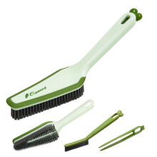 Bathroom Cleaner Shower Cleaning Brush, Floor Scrubbing Carpet Hard Bristle Brushes with Handle Crevice Brush Clip Rubber Scraper Supplies for Bathtub