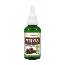 NKD Living Stevia Liquid Drops 50ml (New Label Design) - Natural Chocolate Stevia - with glass dropper