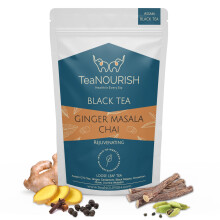 TeaNOURISH Ginger Masala Chai Tea | Assam CTC Loose Black Tea | Blended with Authentic Indian Spices | Indian Ginger Tea | 100% NATURAL INGREDIENTS -