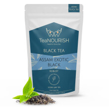TeaNOURISH Assam Exotic Black Tea | Unblended Loose Leaf Tea | Robust & Full Bodied | Freshly Sourced Direct From Origin | Brew Hot or as Iced Tea -