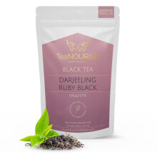 TeaNOURISH Darjeeling Ruby Black Tea | Single Estate Loose Leaf | Smooth & Fruity Flavor | Freshly Sourced Direct From Origin | Brew Hot or as Iced