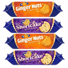 Ginger Biscuits Fiery Flavor & Fruit Shortcake Fruity Cookies ? Crunchy and Sweet Assorted Biscuits Bundle (Pack of 4)