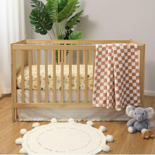 Peanutshell Baby Crib Bedding Set - 3 Pieces - Newborn, Infant & Toddler - Checkered Blanket & Fitted Sheet
