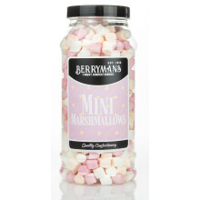 Original Mini Marshmallows Mini Mallows Retro Sweets Gift Jar By Berrymans Sweet Shop - Classic Sweets, Traditional Taste.