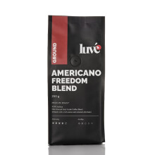 Luve Americano Freedom Blend Ground Coffee 250g ? Medium Roast 100% Arabica ? Fresh Roasted UK ? Premium Quality Intense Coffee with Cacao & Caramel