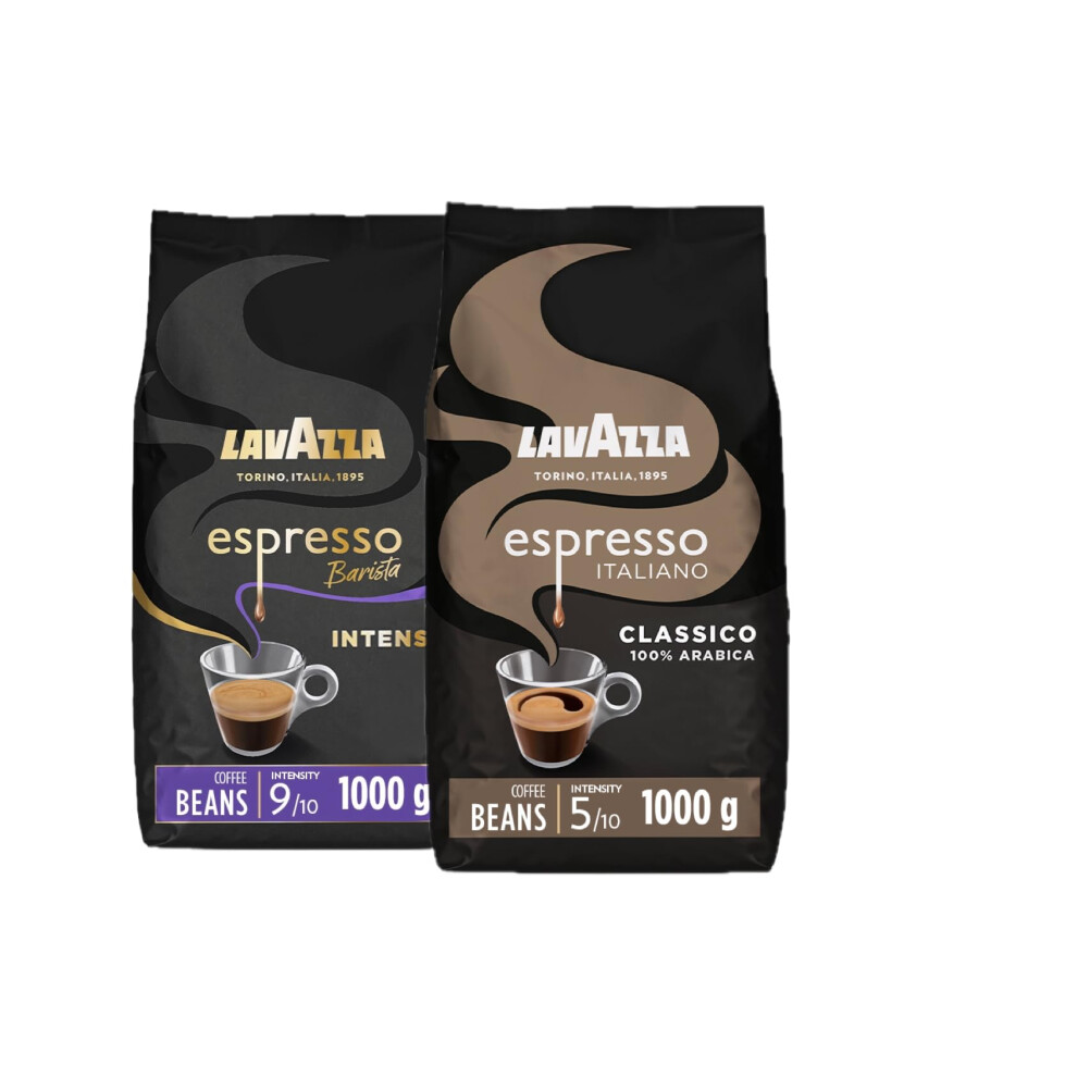 Lavazza , Intenso & Italiano Espresso, Coffee Beans, Ideal For Espresso Coffee Machines, 1Kg X2