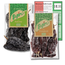 BUB Mexican Chilli Gift Pack - 2-Pack of 75g Tajin Dried Mexican Chillies: Guajillo and Ancho - with included Sauce Recipes & Chilli Guide (2 Pack)