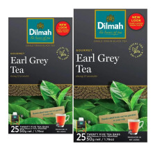 Dilmah Tea Bags | Premium Single Origin Freshly Packed 25 x 2 | Pack of 2 - Earl Grey Tea Bags 100% Pure Ceylon Tea, No Additives, Ethically Grown &