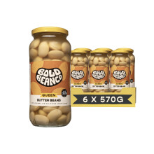 Bold Bean Queen Butter Beans 6 x 570g ? High Protein & Fibre ? Ready to Eat ? Vegan, Gluten Free Pantry Staple