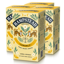 Hampstead Tea Organic Camomile 20 Teabags (Pack of 4 Total 80 Teabags) | Plastic Free | 100% Organic