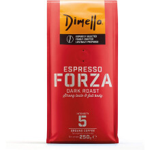 Dimello Forza Espresso Ground (250g) - Premium Arabica & Robusta, Strong & Full-Bodied Dark Roast