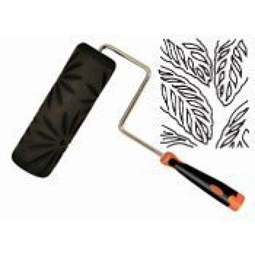 Kraft Tool DW186R Decorative Texture Roller, Palm Leaf with Roller Frame