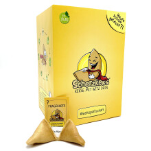 Scherzkeks? - One pack of cheerfulness, 20pcs box of cakes, 20 cookies with flat joke, funny cookie vegan, Made in Germany, gift idea, vegan gift