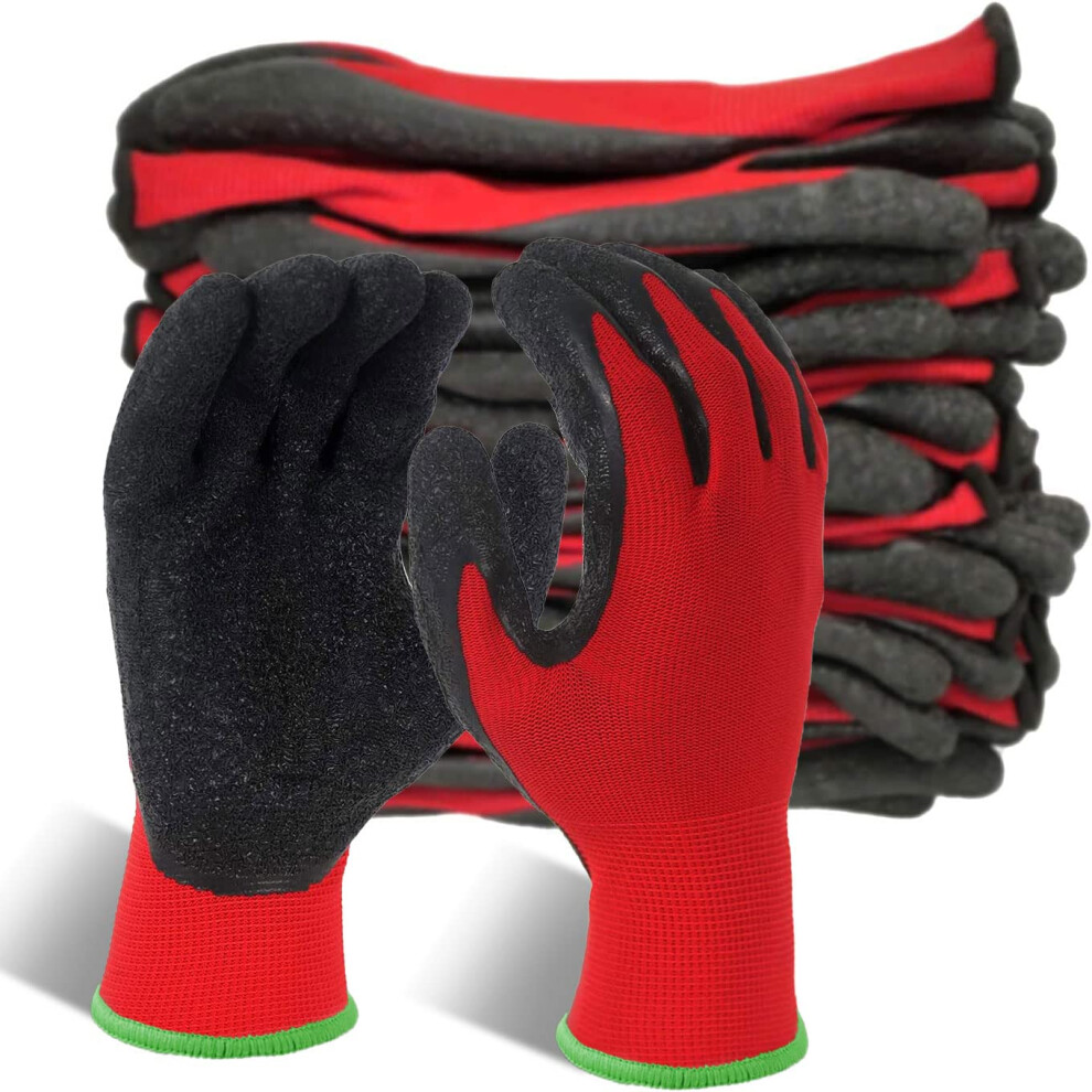 Evridwear Crinkle Latex Rubber Hand Coated Safety Work Gloves For Men Women General Multi Use Construction Warehouse Gardening Assembly Landscaping (X 810089794741