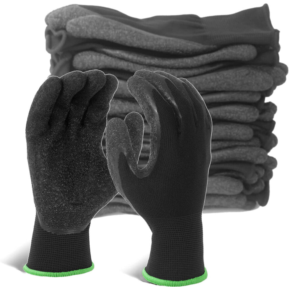 Evridwear Crinkle Latex Rubber Hand Coated Safety Work Gloves For Men Women General Multi Use Construction Warehouse Gardening Assembly Landscaping (X 810089794697