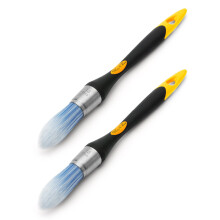 Bates Trim Pinsel, 2 Stk, 0,75 Zoll, Schwarz & Orange Ergonomischer Griff, Synthetische Borsten