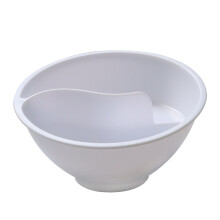 (White) Never Soggy Spiral Grip Cereal Bowl with 2 Compartment Kids Breakfast Bowl Household