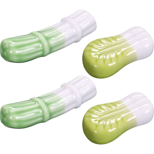 4-teiliges Set keramischer Essstäbchenhalter in Fischform