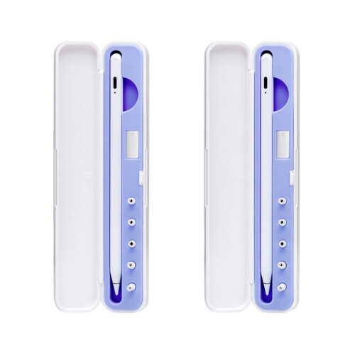 2Pcs Capacitive Pencil Box Violet Durable Storage for Stylus Pens 1