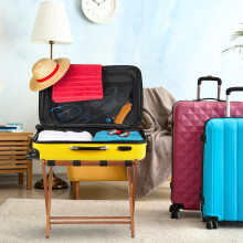 Porte-bagages pliable en bois, lot de 2