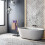 Porte-serviettes sur pied, finition gris/naturel 1