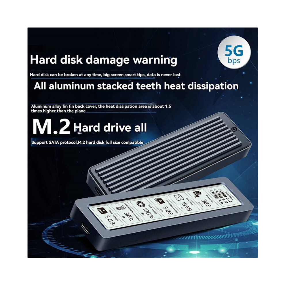 2X M.2 Ssd Enclosure Usb3.2 Gen2 Type C 5Gbps Ssd Case M.2 Enclosure Disk Box Tool Free Ssd Aluminum Case 4713517894715