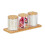 Badezimmer-Organizer-Set mit Bambustablett und Deckeln 1