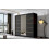 (Black, 200cm) ELUKS - FLAVIO Sliding Doors Wardrobe with Mirror 1