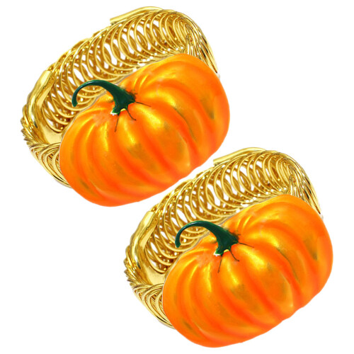 2Pcs Durable Metal Pumpkin Curtain Holders Decorative Drapery Tiebacks