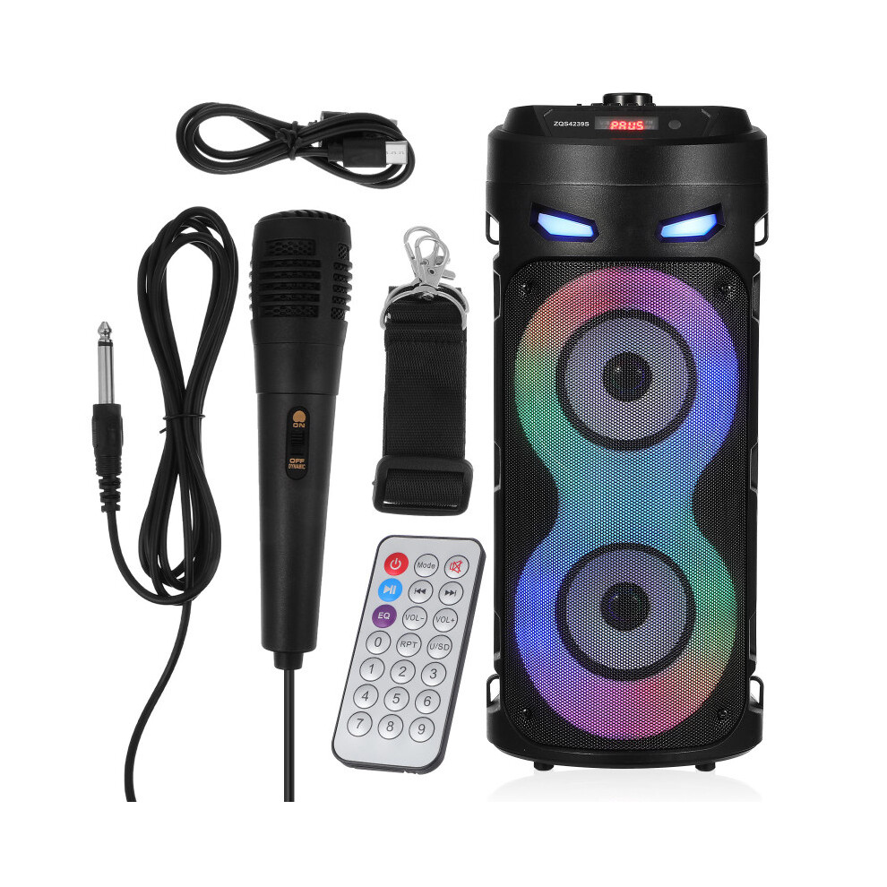Portable Pa Speaker With Mics Subwoofer Led & Remote For Home Party 3081833738145